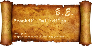 Brankó Emiliána névjegykártya